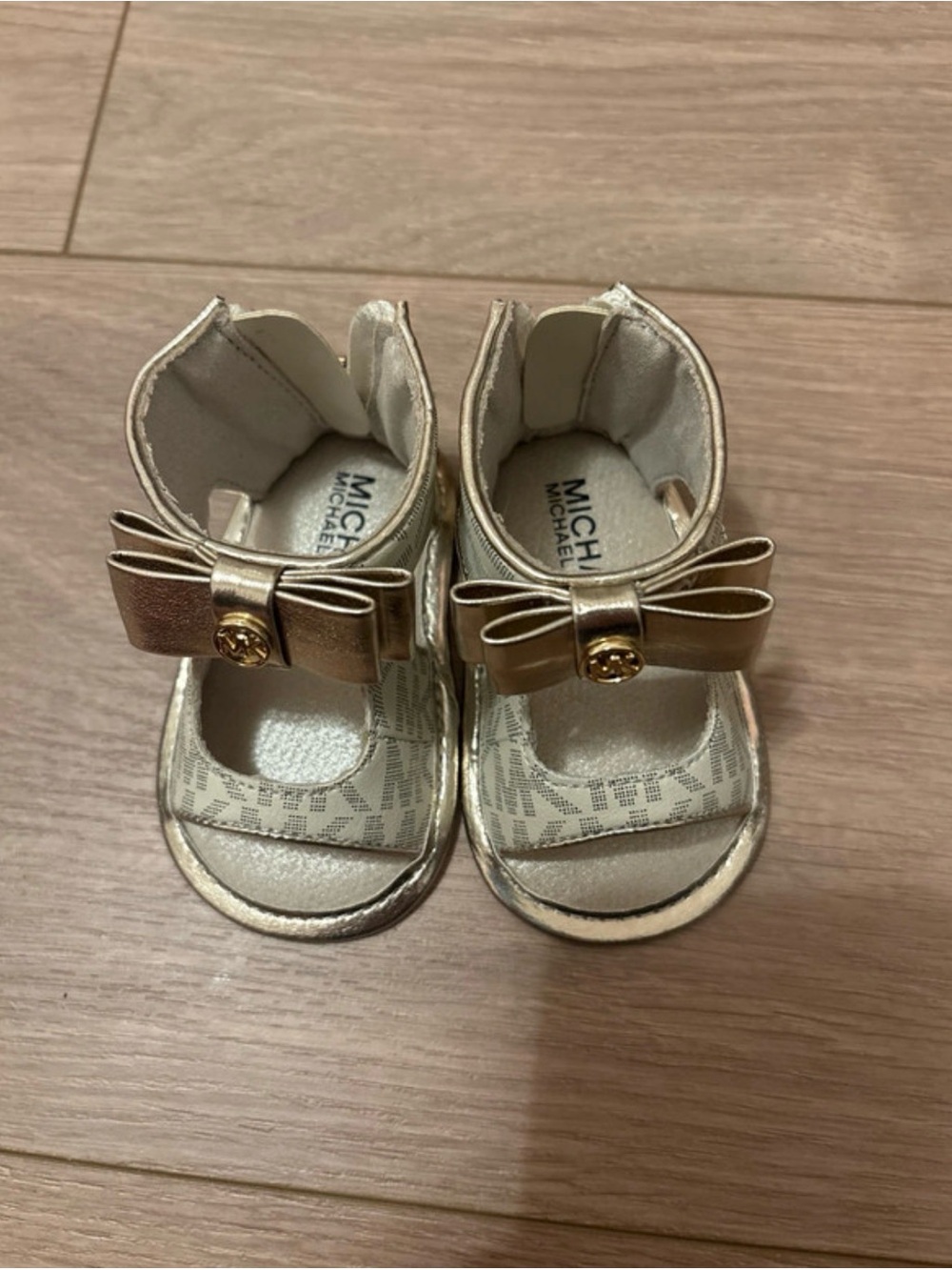 Michael Kors Metallic Gold Baby Bow Sandals